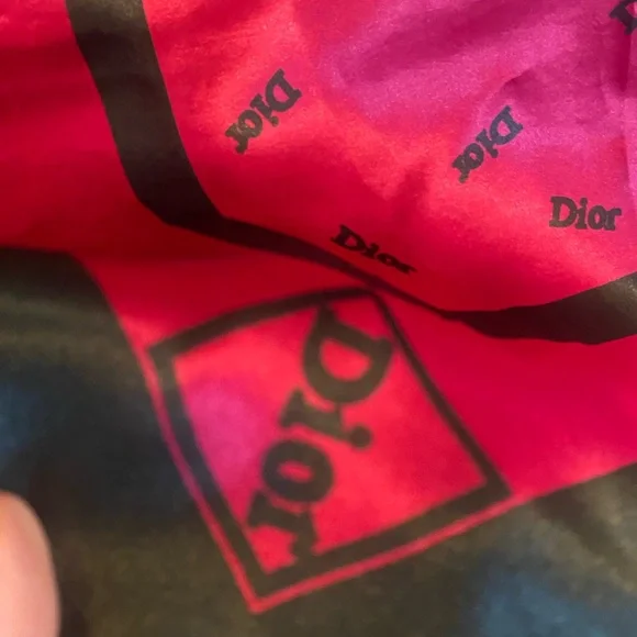 Dior Red and Black Silk scarf - Picture 2 of 3